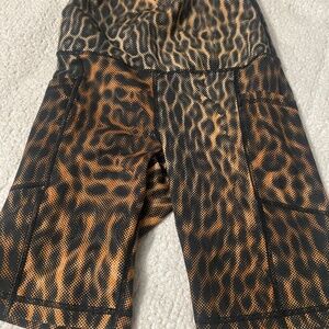 Leopard workout shorts small